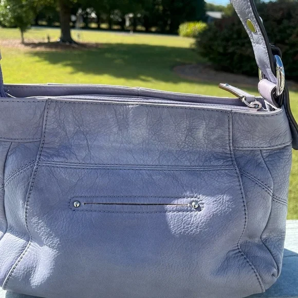 B. Makowsky Blue leather with Leopard Print Lining. Shoulder bag - Picture 4 of 11